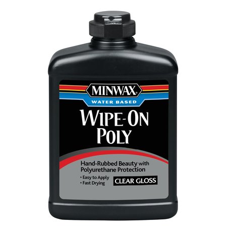 MINWAX Wipe-On Poly Satin Clear Water-Based Polyurethane 1 pt 409160000